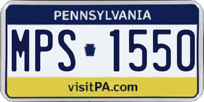 PA license plate MPS1550