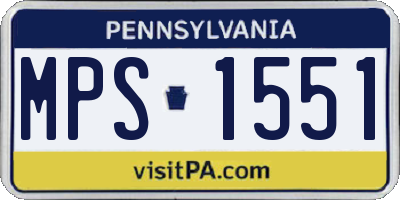 PA license plate MPS1551