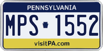 PA license plate MPS1552