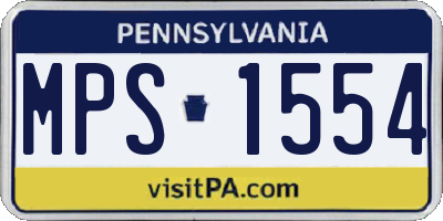 PA license plate MPS1554