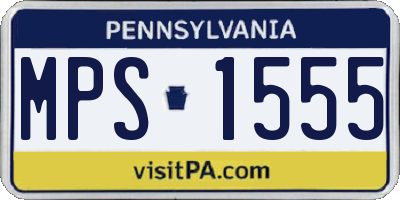 PA license plate MPS1555