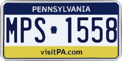 PA license plate MPS1558