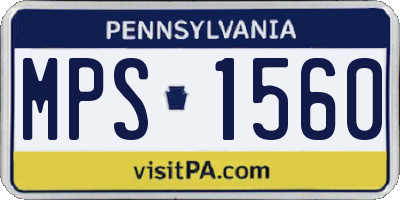 PA license plate MPS1560