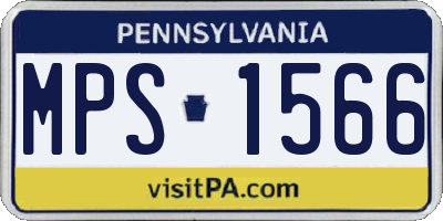 PA license plate MPS1566