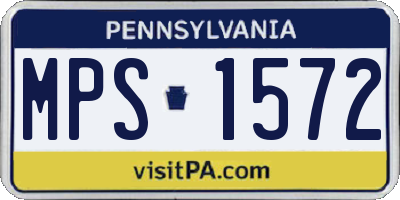 PA license plate MPS1572