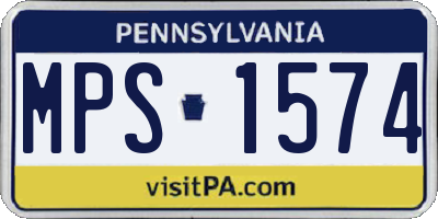 PA license plate MPS1574