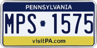 PA license plate MPS1575
