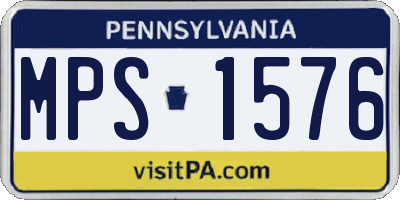 PA license plate MPS1576