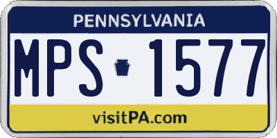 PA license plate MPS1577