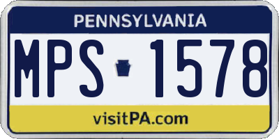 PA license plate MPS1578
