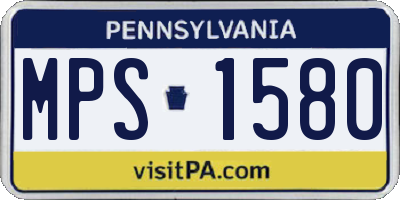 PA license plate MPS1580
