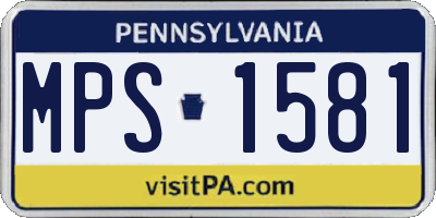 PA license plate MPS1581