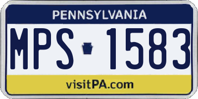 PA license plate MPS1583
