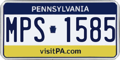 PA license plate MPS1585