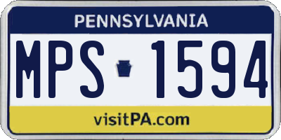 PA license plate MPS1594