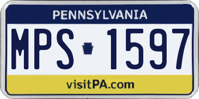 PA license plate MPS1597