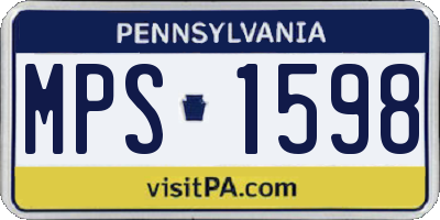 PA license plate MPS1598