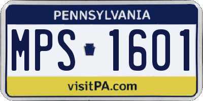 PA license plate MPS1601
