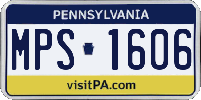 PA license plate MPS1606