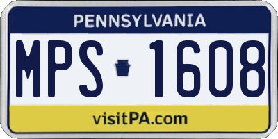 PA license plate MPS1608