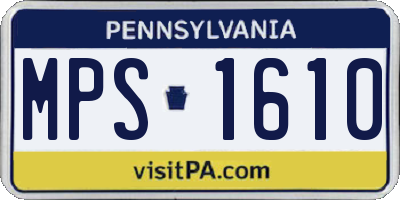 PA license plate MPS1610