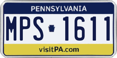 PA license plate MPS1611