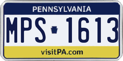 PA license plate MPS1613