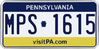 PA license plate MPS1615