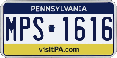 PA license plate MPS1616