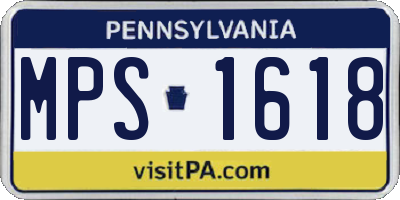 PA license plate MPS1618