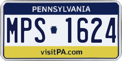 PA license plate MPS1624