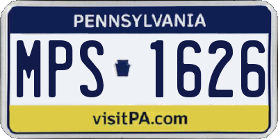 PA license plate MPS1626