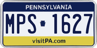 PA license plate MPS1627