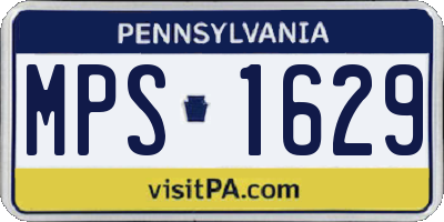 PA license plate MPS1629