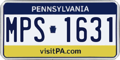 PA license plate MPS1631