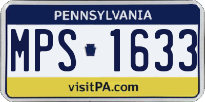 PA license plate MPS1633
