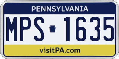 PA license plate MPS1635