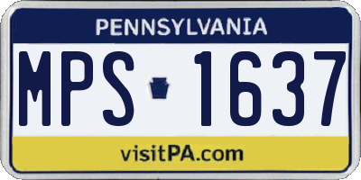 PA license plate MPS1637