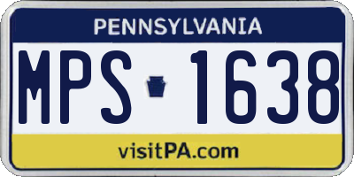 PA license plate MPS1638