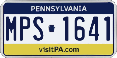 PA license plate MPS1641