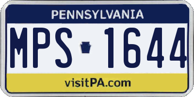 PA license plate MPS1644