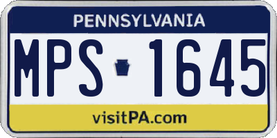 PA license plate MPS1645