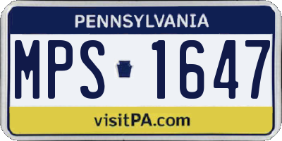 PA license plate MPS1647