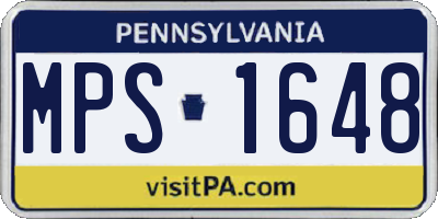 PA license plate MPS1648