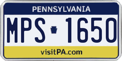 PA license plate MPS1650