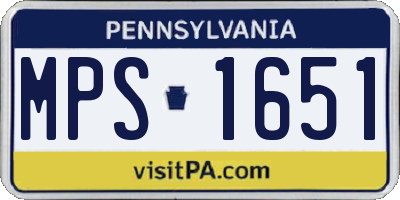 PA license plate MPS1651