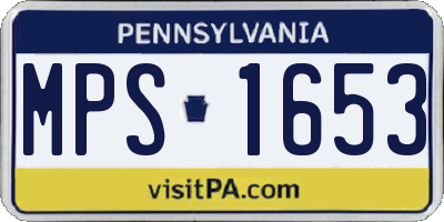 PA license plate MPS1653