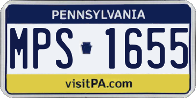 PA license plate MPS1655