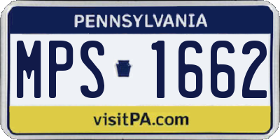 PA license plate MPS1662