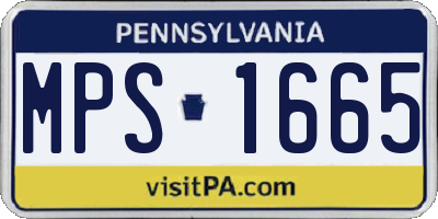 PA license plate MPS1665